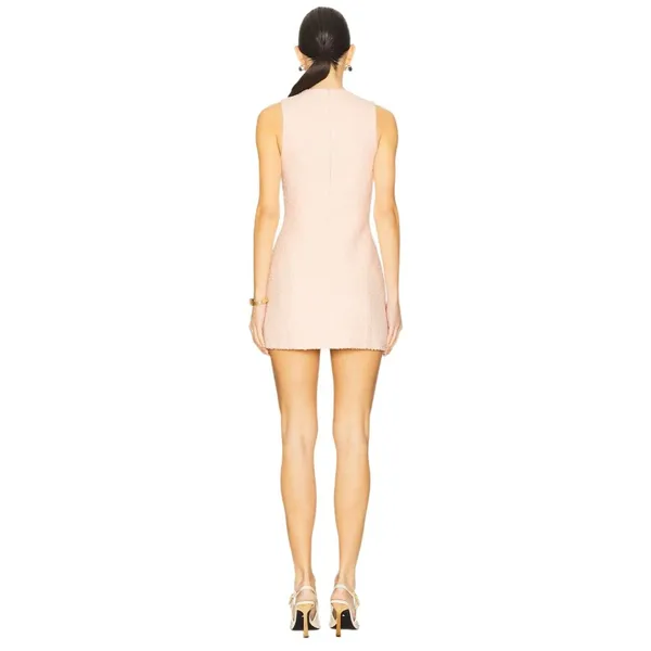 L'Academie by Marianna Dapheen Mini Dress in Light Pink Medium New Womens Tweed - Image 2