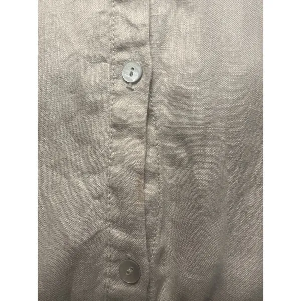 JNY Jones New York Women’s Linen Button Down Shirt Tan Sz Medium Beach Coastal - Image 10