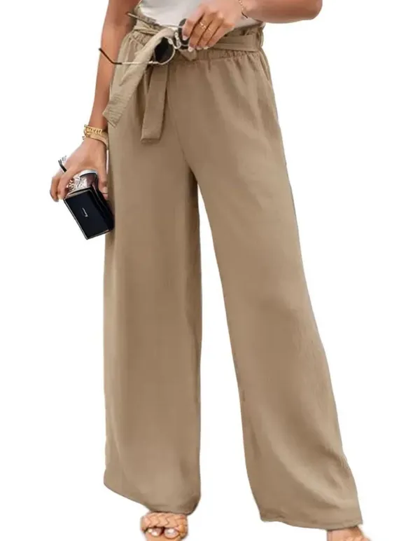 High Rise Elastic Waist Palazzo Pant For Women, Size-S-M - Image 5