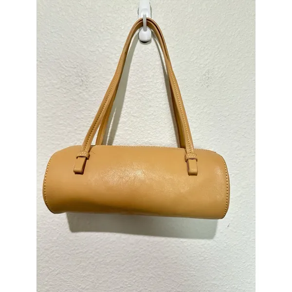 by Anthropologie Tan cylindrical/barrel design Handbag Tan / Warm Camel - Image 7