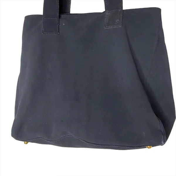 LOLA New York Black Suede Leather Large Tote Bag Purse - Image 2