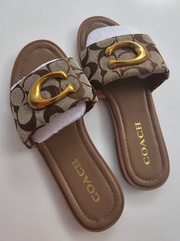 COACH Brown signature slides sandals  - Image 2