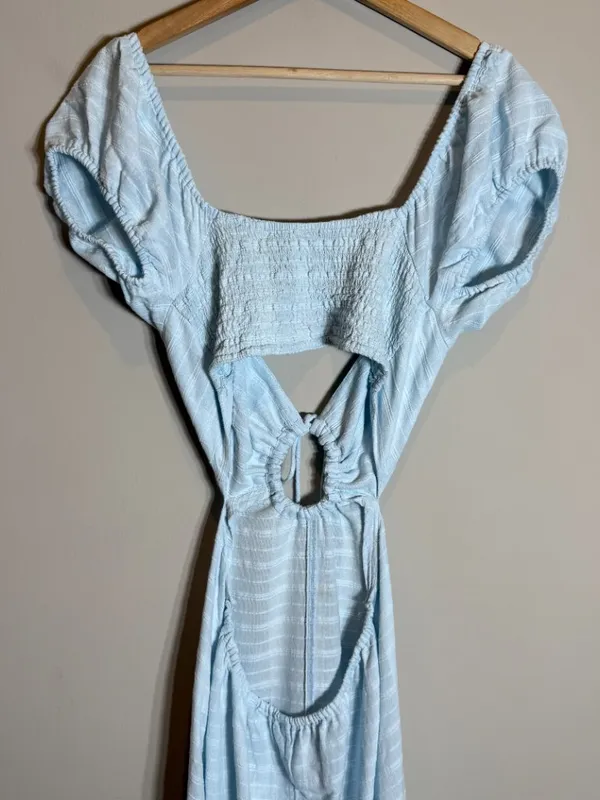 Free People Endless Summer Extra Dose Midi Dress Women's Small Blue Keyhole Boho - Image 14