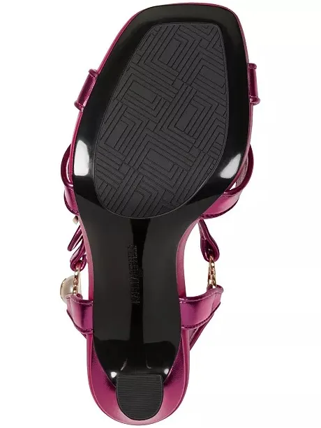NEW $119 KARL LAGERFELD PARIS Women Daelin Square Toe Sandals Hot Pink Metallic - Image 7