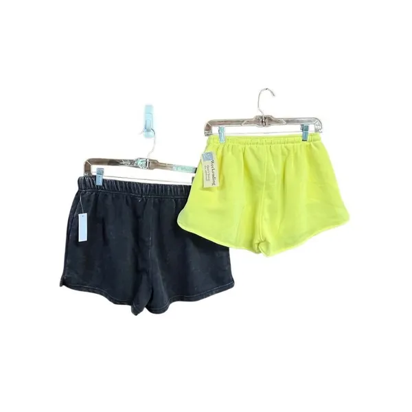 Womans (2) Sweat shorts Gray/Yellow Sz XL NWT - Image 2