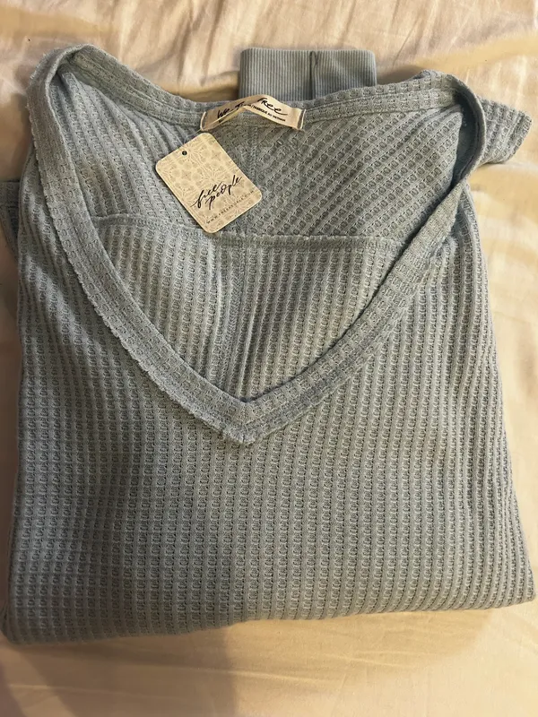 Free People Light Blue Sweater Top - Image 3