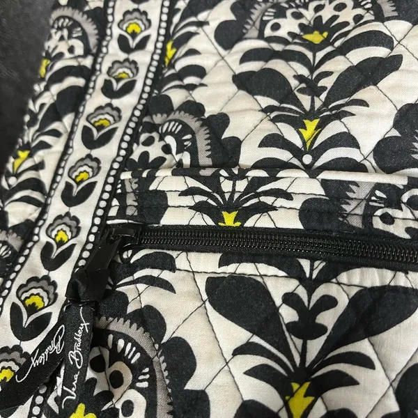 Vera Bradley Fanfare Yellow‎ And Black Crossbody Bag - Image 3