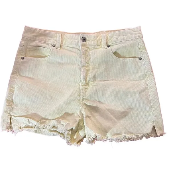 American Eagle‎ Women Yellow Stretch Corduroy Mom Shorts Size 12 - Image 2