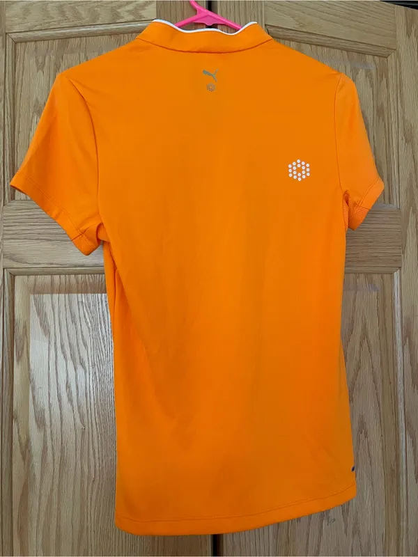 Puma Neon Orange Short Sleeve Zip-Up - Image 5