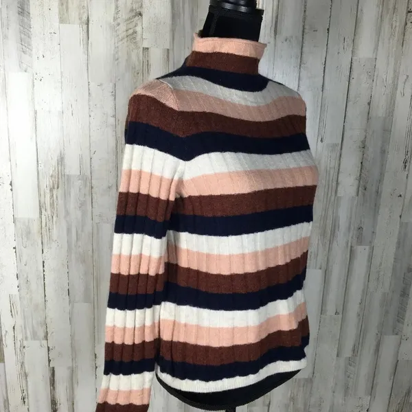 Madewell Evercrest Striped Mockneck Sweater Top XS v6x - Image 4