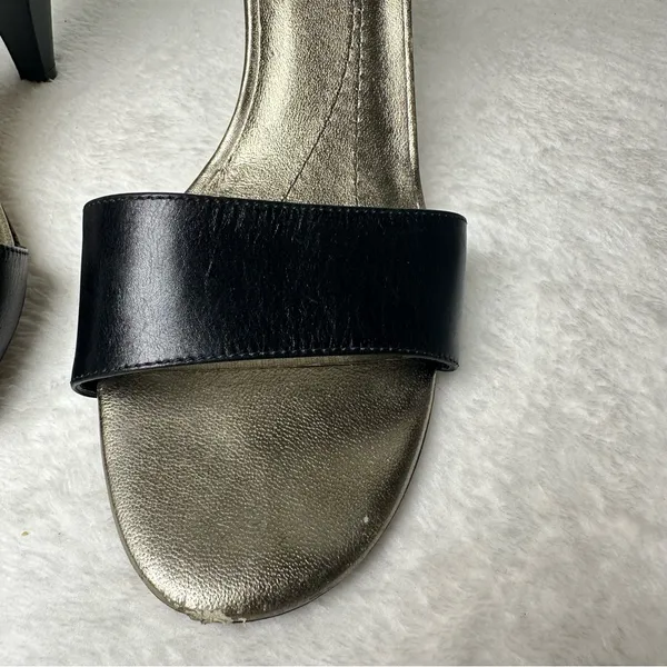 Kate Spade Classic Black and Gold Strappy Heels Size 8 - Image 4