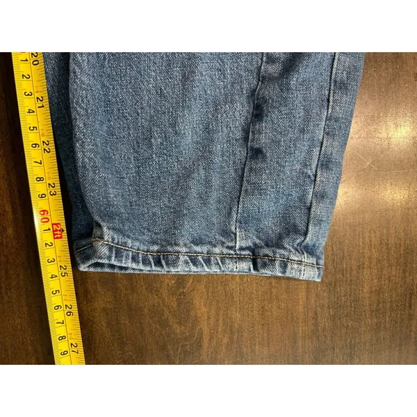 Old Navy Barrel Leg Jeans Womens 14 Blue High Rise Tapered Denim Trendy Med Wash - Image 6