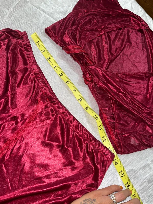 2 pieces Knotted crop top ruffle shorts - Image 3