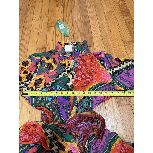 Farm Rio NWT Dotted Patch Scarf Colorful Bold Jumpsuit Size Small - Image 11