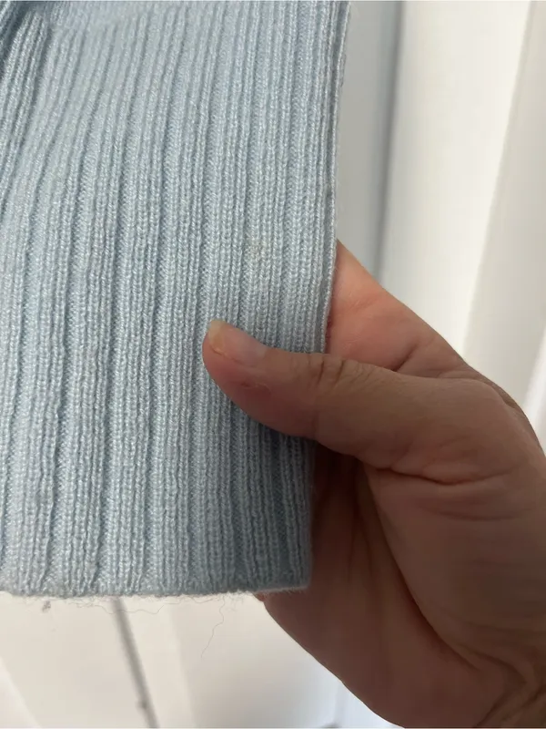 Pura Cashmere 100% Cashmere Icy Light Blue Crewneck Sweater Women’s XS - Image 8