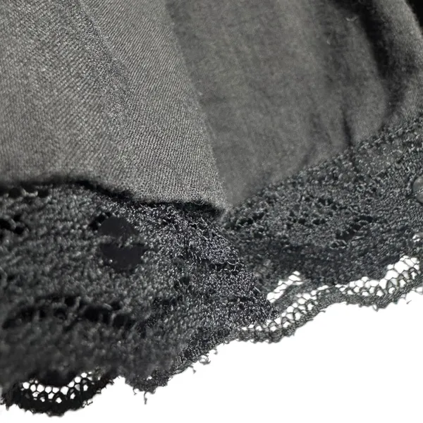 Metro Girl Cotton Lace Tiered Midi Skirt Black XL - Image 2