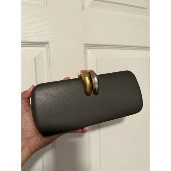 Zara Gray Gold Silver Rigid Clutch Purse‎ Crossbody Luxury Tik Tok - Image 3