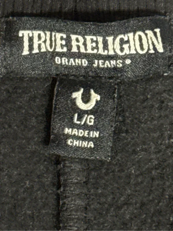 True Religion Black Rhinestone Logo Bootcut Lounge Pants Size L - Image 5