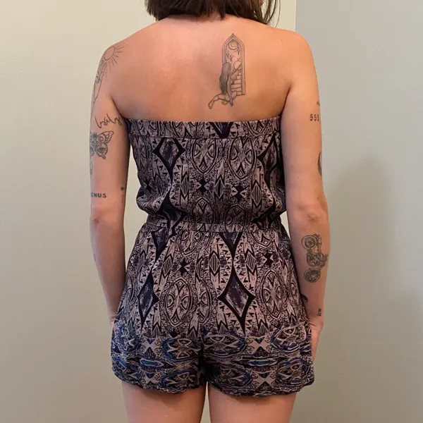 Strapless Patterned Romper - Image 2