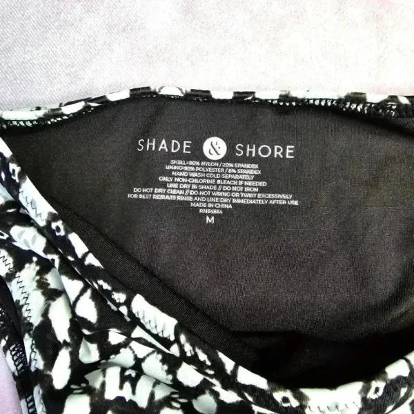 Shade &‎ Shore Black White Bikini Bottoms Swimwear Swimsuit Size Medium - Image 2