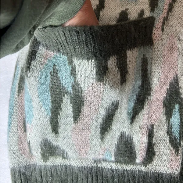 Mystree Womens Soft Cardigan Sweater Size Medium Button Up Pockets Multi Pattern - Image 7