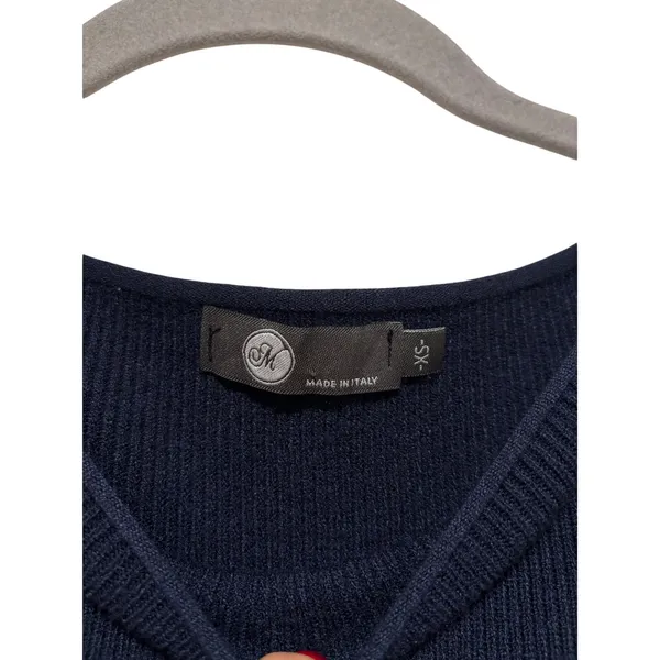 JK Long Sleeve Navy Ribbed Sweater Dress S/XS - Image 4