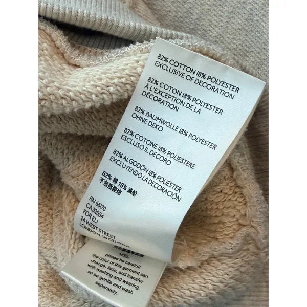 Free People Oversized Joni Pullover Oatmeal Grey Medium - Image 4