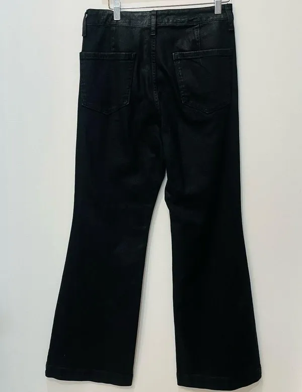 Sam Edelman Women's Bay Flare Trouser Jeans black Shiny gloss size 29 - Image 4