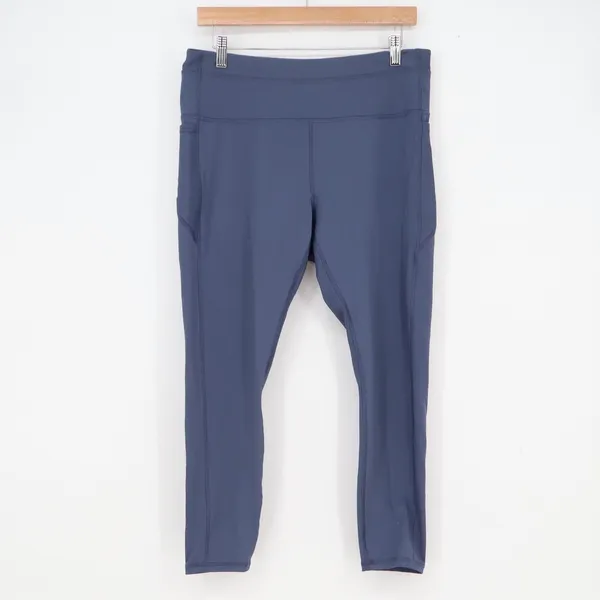 RBX Live Life Active Womens XL Blue High Waisted Pocket Cropped Leggings - Image 2