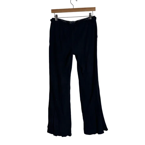 Pink Victoria's Secret Y2K Peace Heart Waffle Knit Lounge Pants Black Small - Image 6