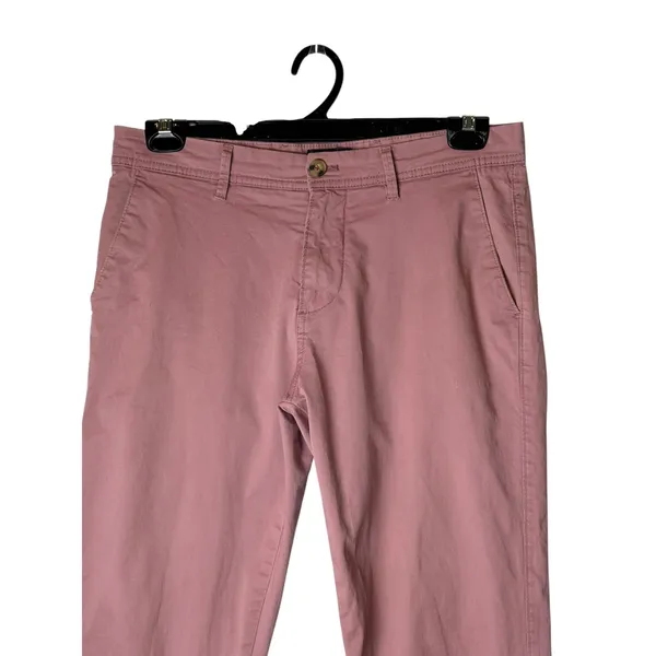 El Ganso Chino Pants Women 8 Pink Slim Straight Twill‎ Trouser Preppy Career - Image 4