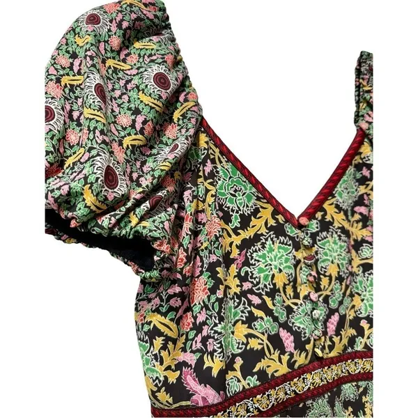 Alice + Olivia Dana Puff Sleeve‎ Fit & Flare Floral Mini Dress Size 4 - Image 4