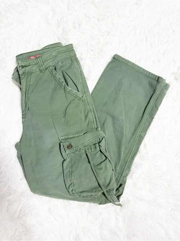 Pilcro Anthropologie Cargo Pants Size 26 Green Utility Cotton - Image 9
