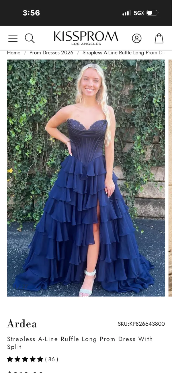 Kiss Prom Navy Blue Prom Dress - Image 3