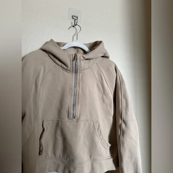 Lululemon Scuba Oversized Half-Zip‎ Hoodie Sweater in Trench Tan - Image 3