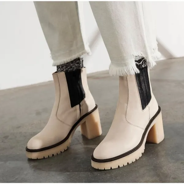 Free People James Chunky Heel Chelsea Boot White 36.5 - Image 2