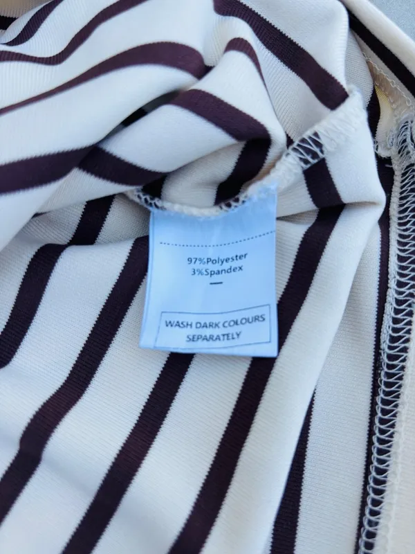 Ladies XXL Brown/Beige Stripe Top - like new! - Image 4