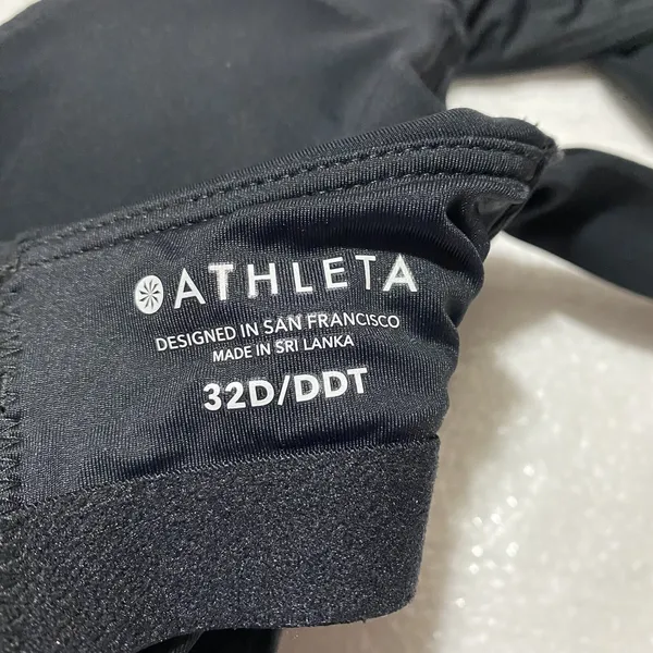 Athleta Sculpted Halter Tankini Black Bikini Tankini Top 32D/DD‎ Tall EUC - Image 6