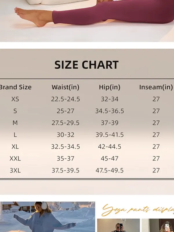 Thick Fleece Lined Leggings Tummy Control High Waisted Workout Thermal. Size L - Image 3