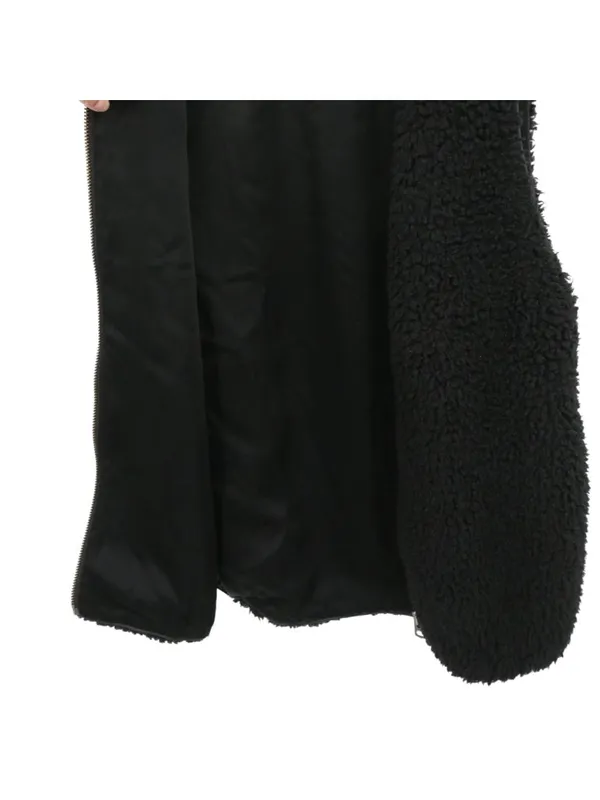 Aritzia Wilfred Chatou Black Shearling Vest S Sleeveless Zip Up Soft Teddy Small - Image 6