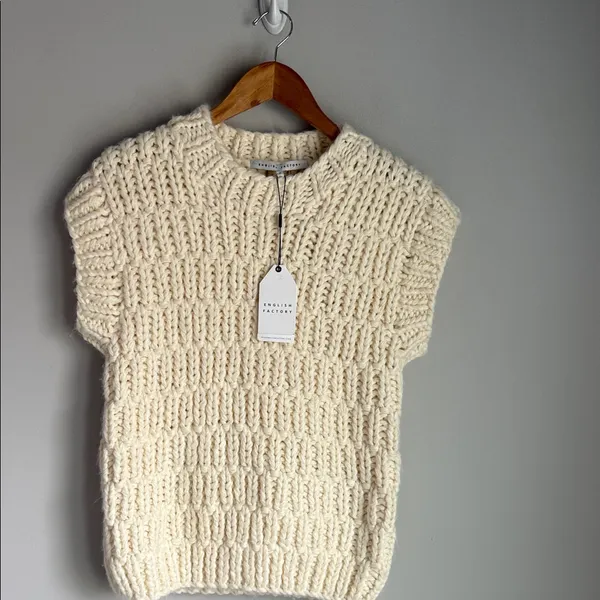 NEW Anthropologie English Factory Chunky Sweater Vest Small - Image 2
