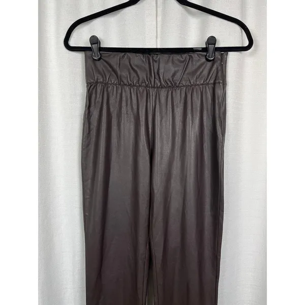 Brochure Walker Brown Faux Leather Juniper Straight Leg Crop Pants Sz.S - Image 6
