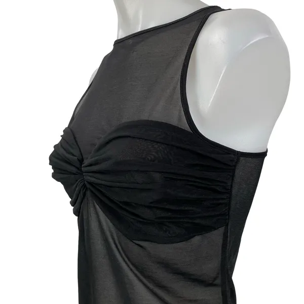 Reformation Rose Black Mesh Sheer Bustier Sleeveless Knit Cami Tank Top Size S - Image 3