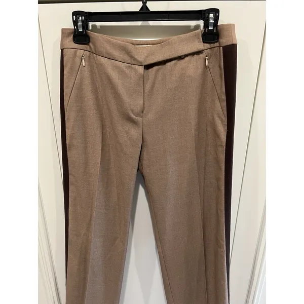 La Feta Brown Dress Pants Size 38 US 6/8 Side Stripe Equestrian‎ Designer - Image 2
