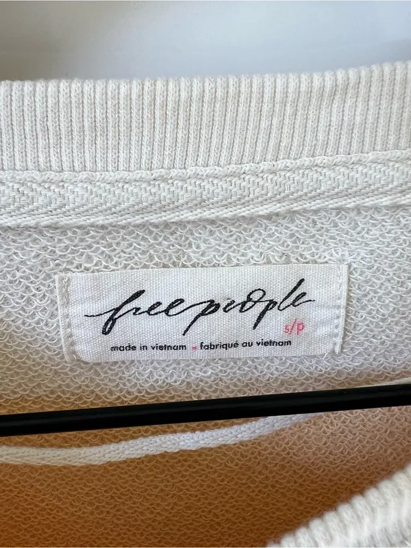 Free People Classic Stripe Crew Wide Sweatshirt in Apricot Stripes - Image 4