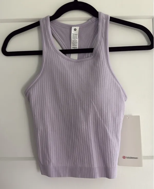 Lululemon Size 4 Ebb to Street Cropped Racerback Tank Top - Image 2