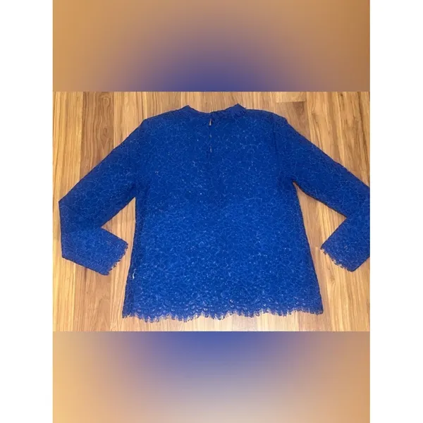 J. Crew Mockneck Floral Lace Top - Size 8 - Image 4