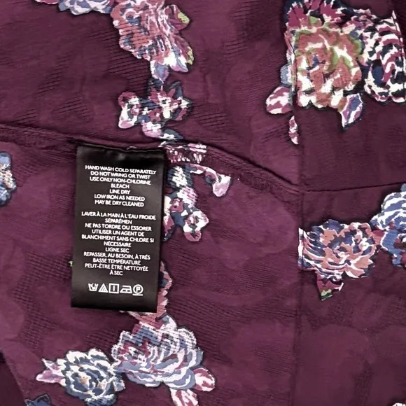 BY ANTHROPOLOGIE Mini Tunic Long Sleeve Dress Floral‎ Lace Trims Purple X-Small - Image 13
