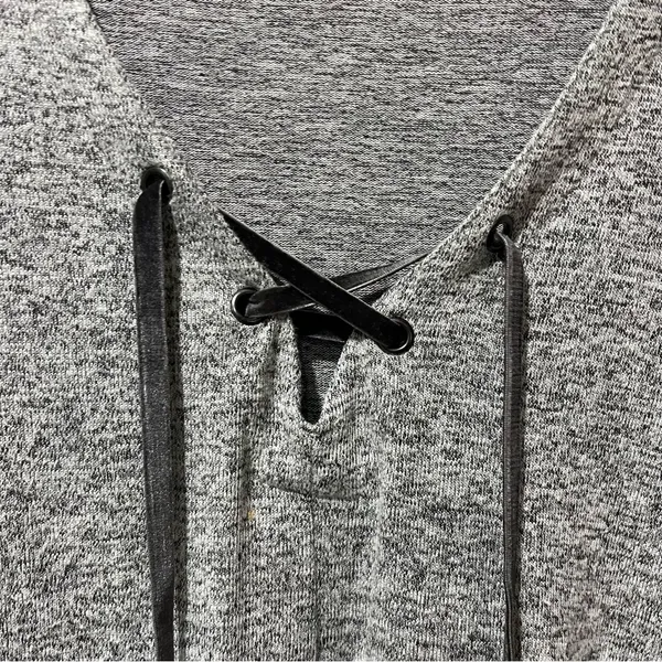 RAILS Leigh V-neck Velvet-ties Long-sleeve Top In Melange Gray Size Large Soft!‎ - Image 6