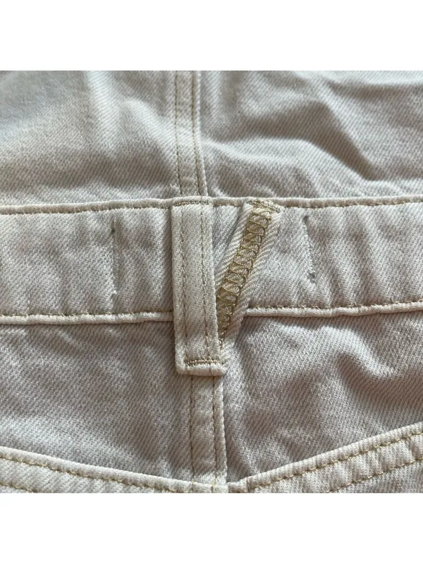 Free people We The Free Sunkissed Off White Denim Short Overalls Romper Size 4 - Image 11